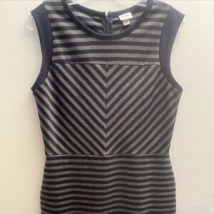 Merona Chevron Stripe Dress Size M Medium Work Career Office Fitted Corporate